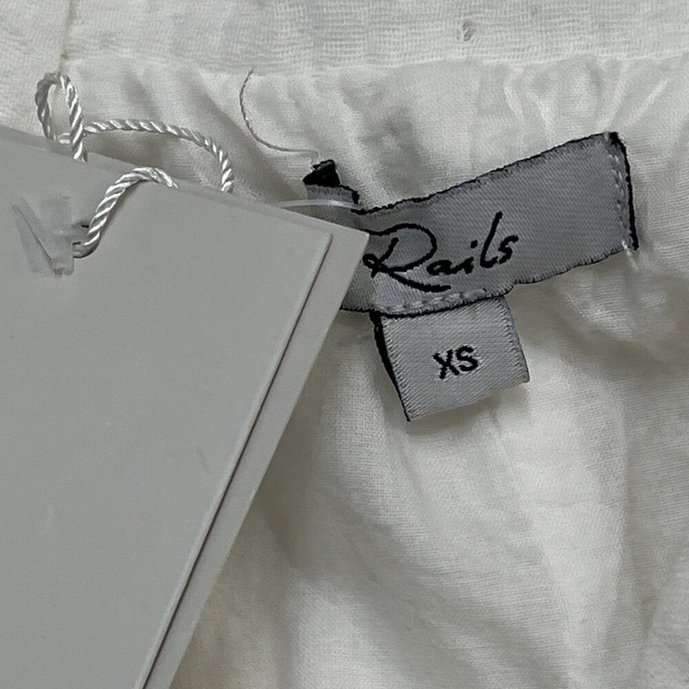 Rails Valentina Dress White Gauzy Smocked‎ Tiered Mini Size XS Cottagecore Beach - Picture 5 of 11